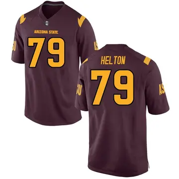 Men's Brent Helton Arizona State Sun Devils Game Maroon Football College Jersey