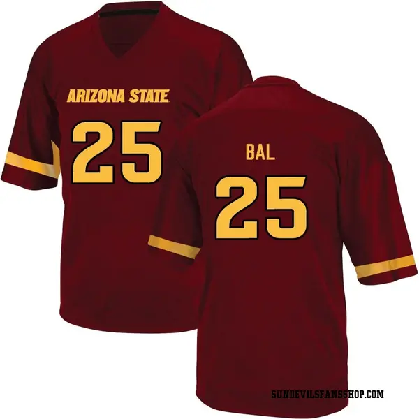 Men's Jack Bal Arizona State Sun Devils Adidas Game Maroon Football College Jersey