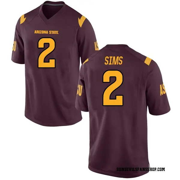 Men's Jeff Sims Arizona State Sun Devils Nike Replica Maroon Football College Jersey