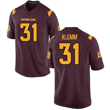 Men's Nikko Klemm Arizona State Sun Devils Replica Maroon Football College Jersey